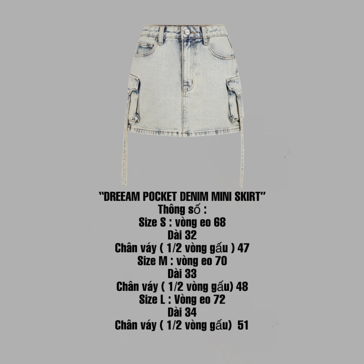 DREEAM POCKET DENIM MINI SKIRT