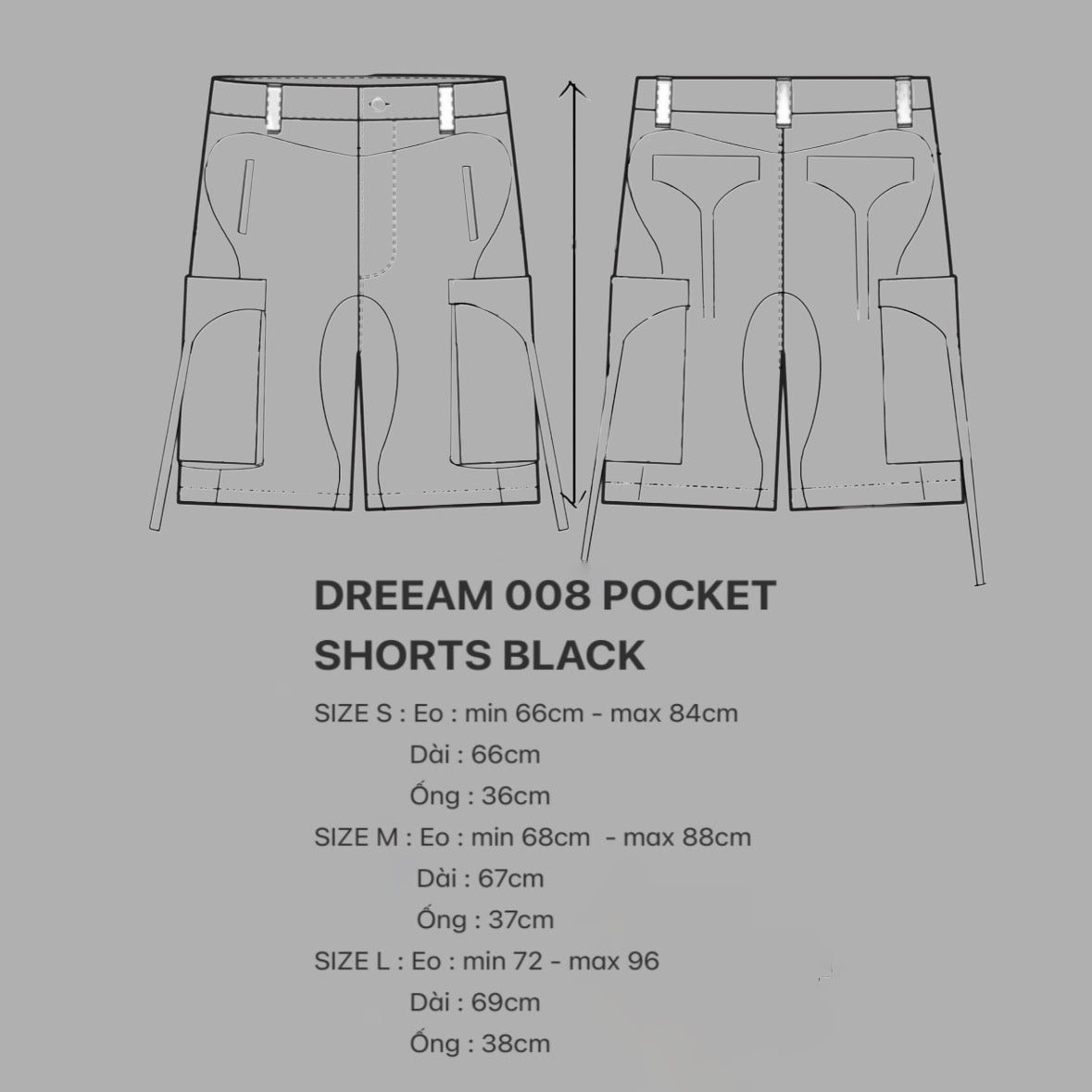 DREEAM POCKET SHORTS 008 BLACK