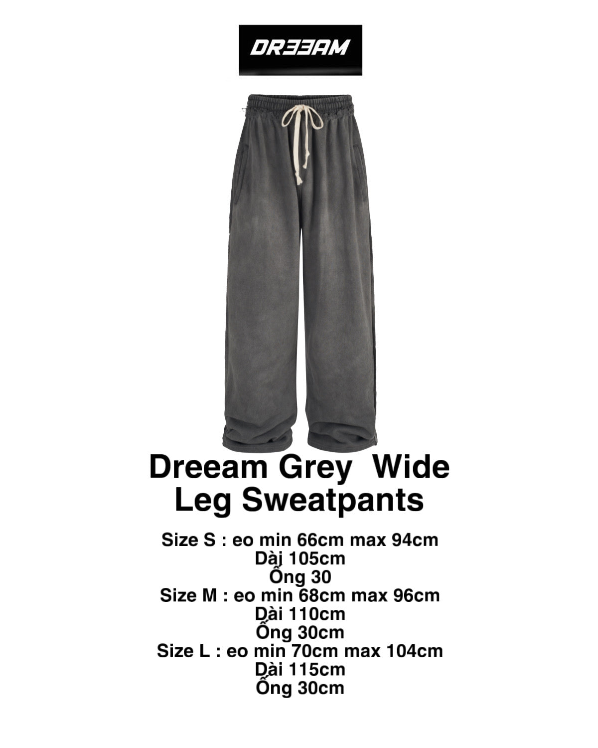 “GREY WIDE LEG SWEATPANTS DREEAM”