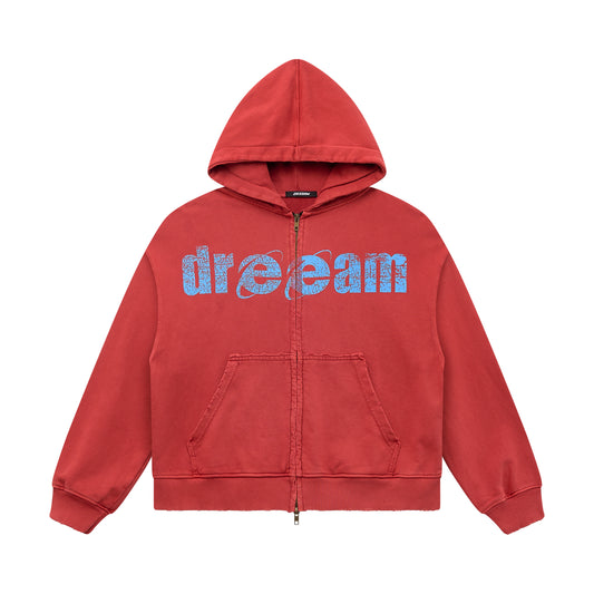 DR E Logo Hoodie Washed Red